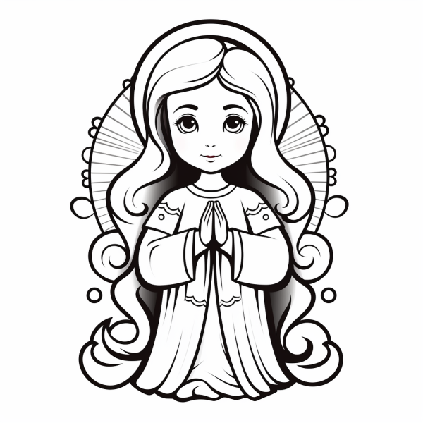 Virgen María con manto